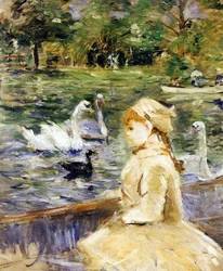 Junges Mädchen beim Bootfahren, 1884